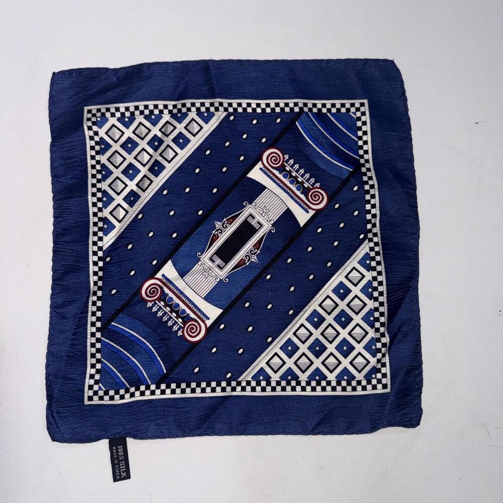 Unbranded 100% Silk Handkerchief Made In Korea Hand Rolled Vintage Pocket Scarf